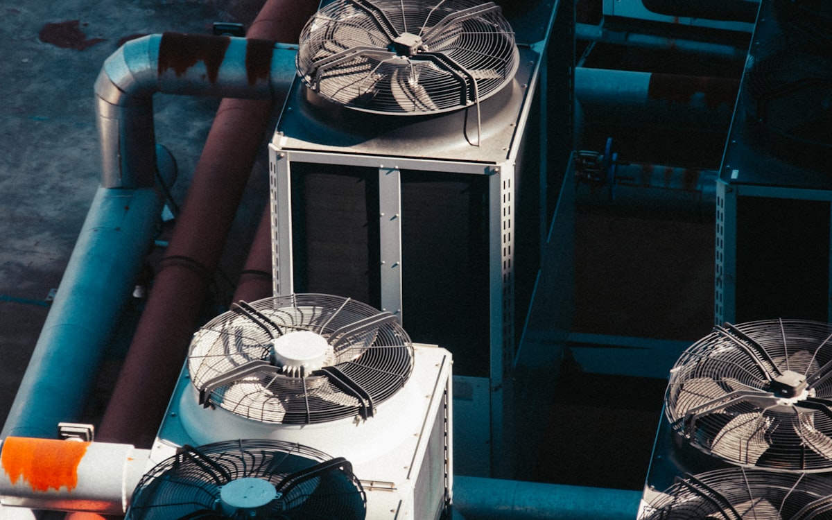 Bank of outdoor condensing units